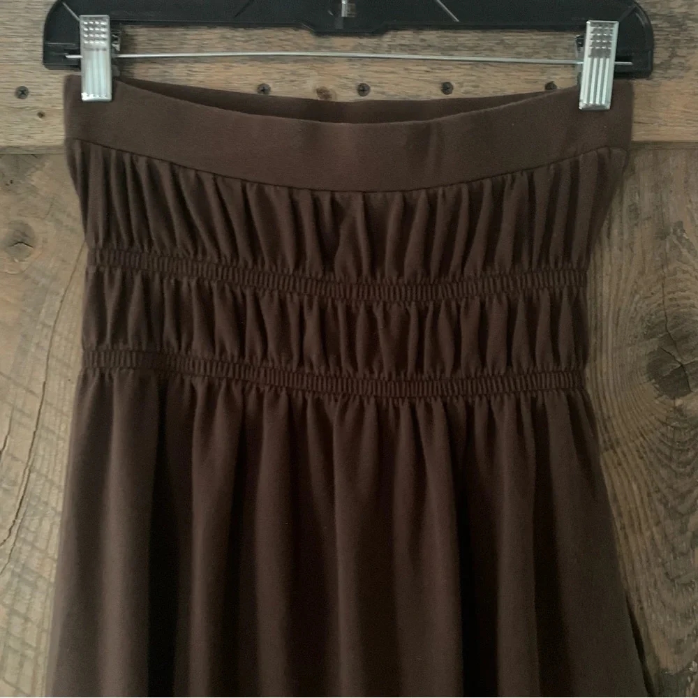 Women’s S VICTORIA’S SECRET BRA TOPS Brown Strapless Sundress Pintucks & Pockets - Picture 7 of 14